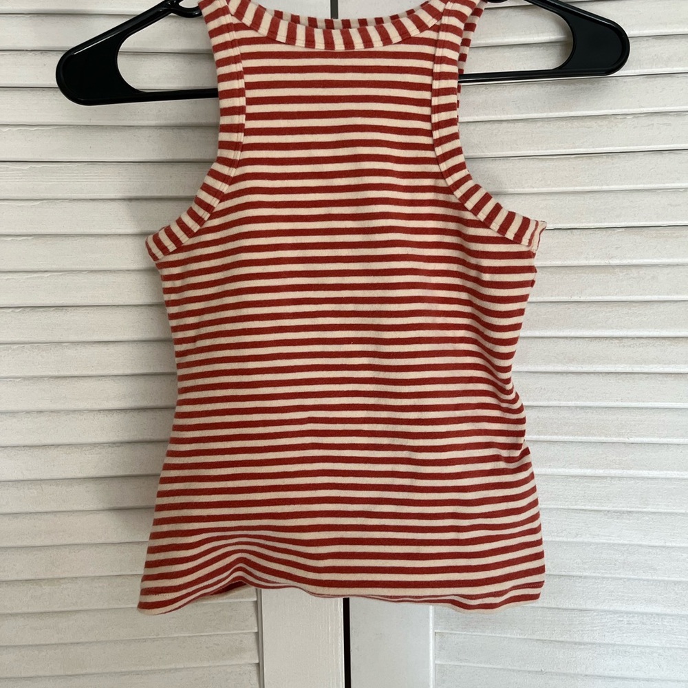 Anthropologie Red and White Striped Tank Top
